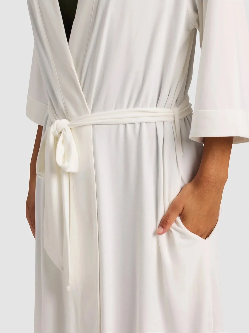 Cozy Earth Women's Bamboo Stretch-Knit Kimono Robe Size Large